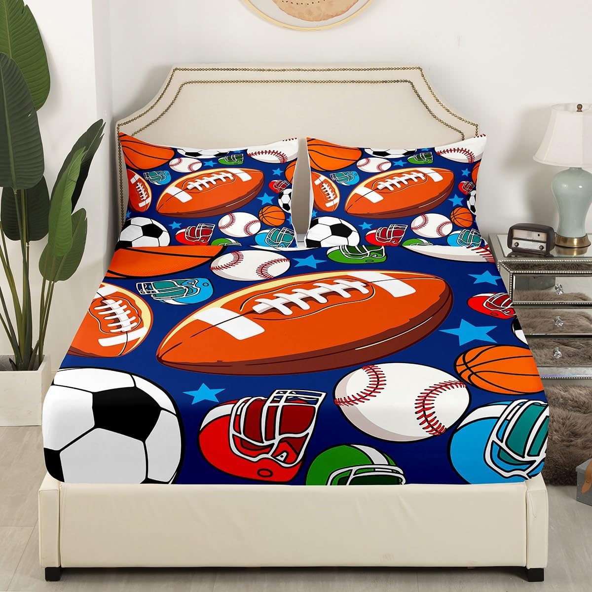 Erosebridal Soccer Bed Sheets Twin Set