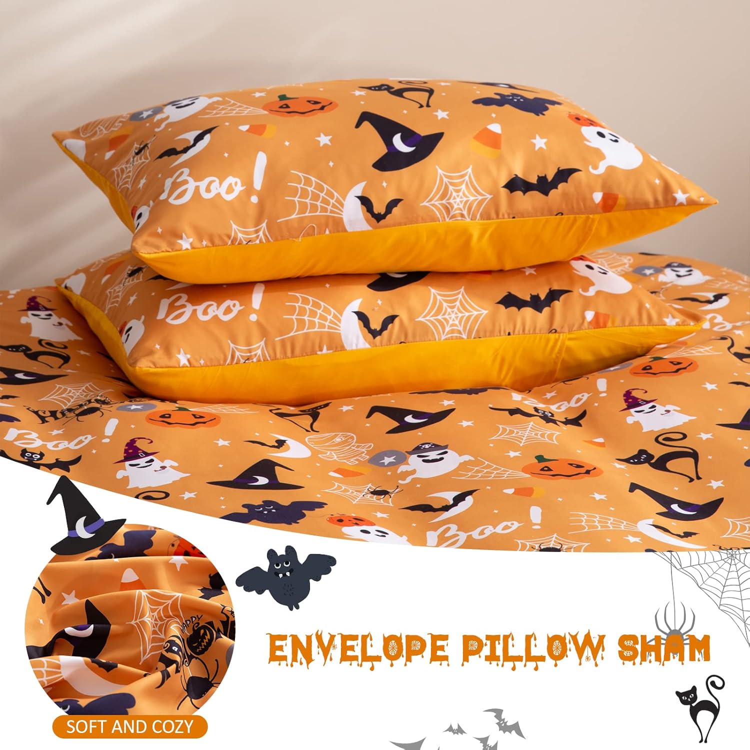 Luxudecor Halloween Duvet Cover Set Queen Size 1