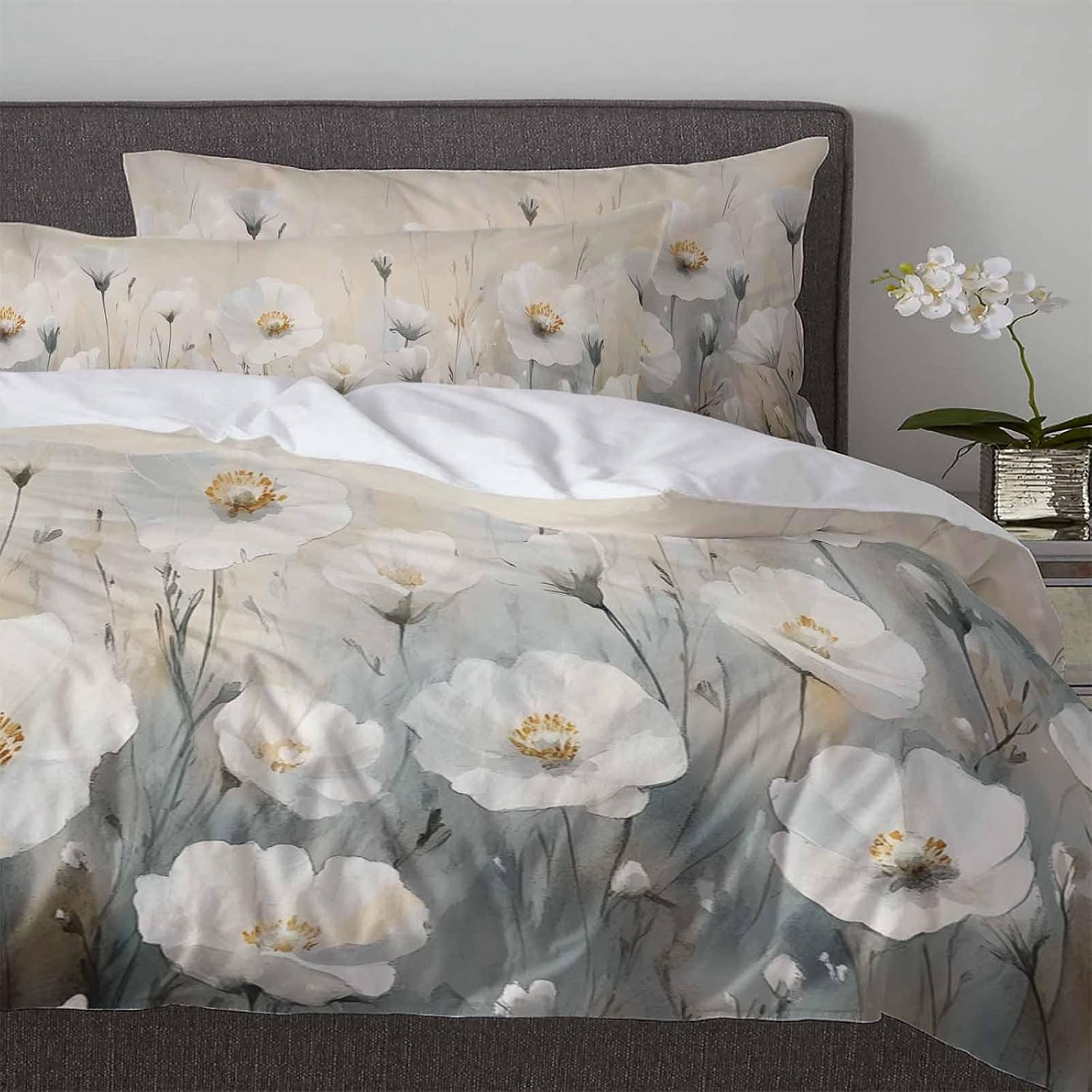 Boanket 3-Piece Spring Floral Duvet Cover Set with Zipper