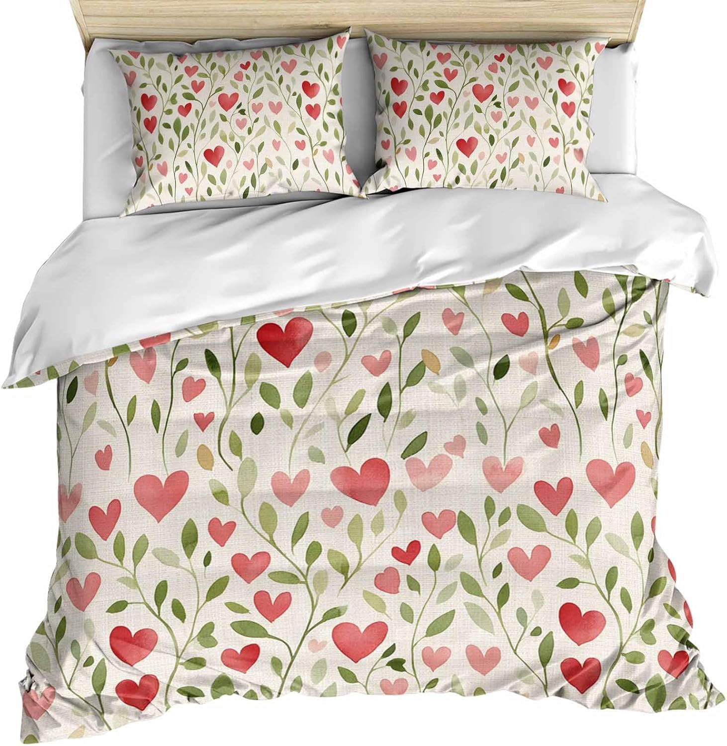 Valentines Day Bed Duvet Cover Queen Set 3 Piece