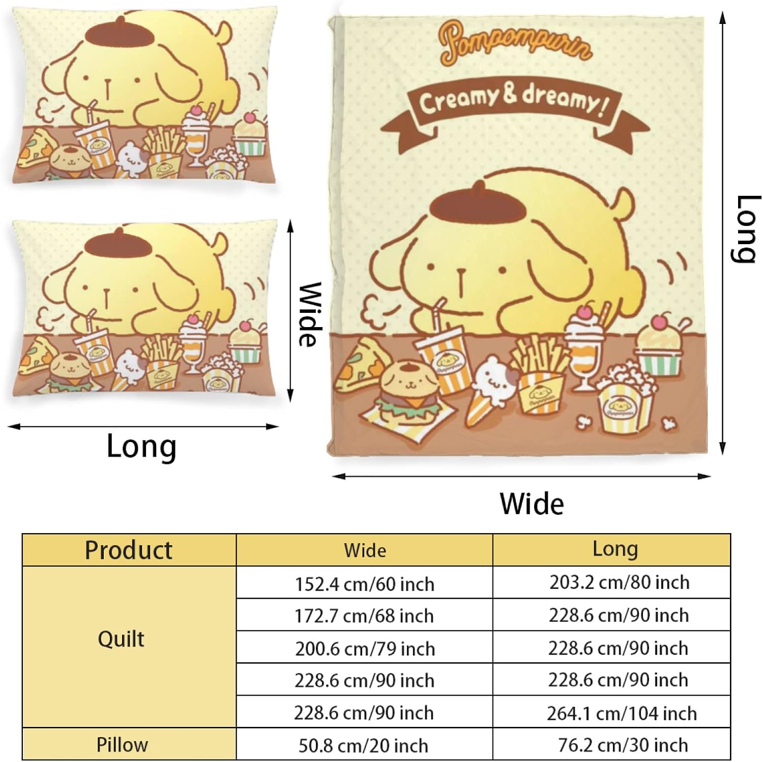 DIEZ Pompompurin Bedding Set for Girls