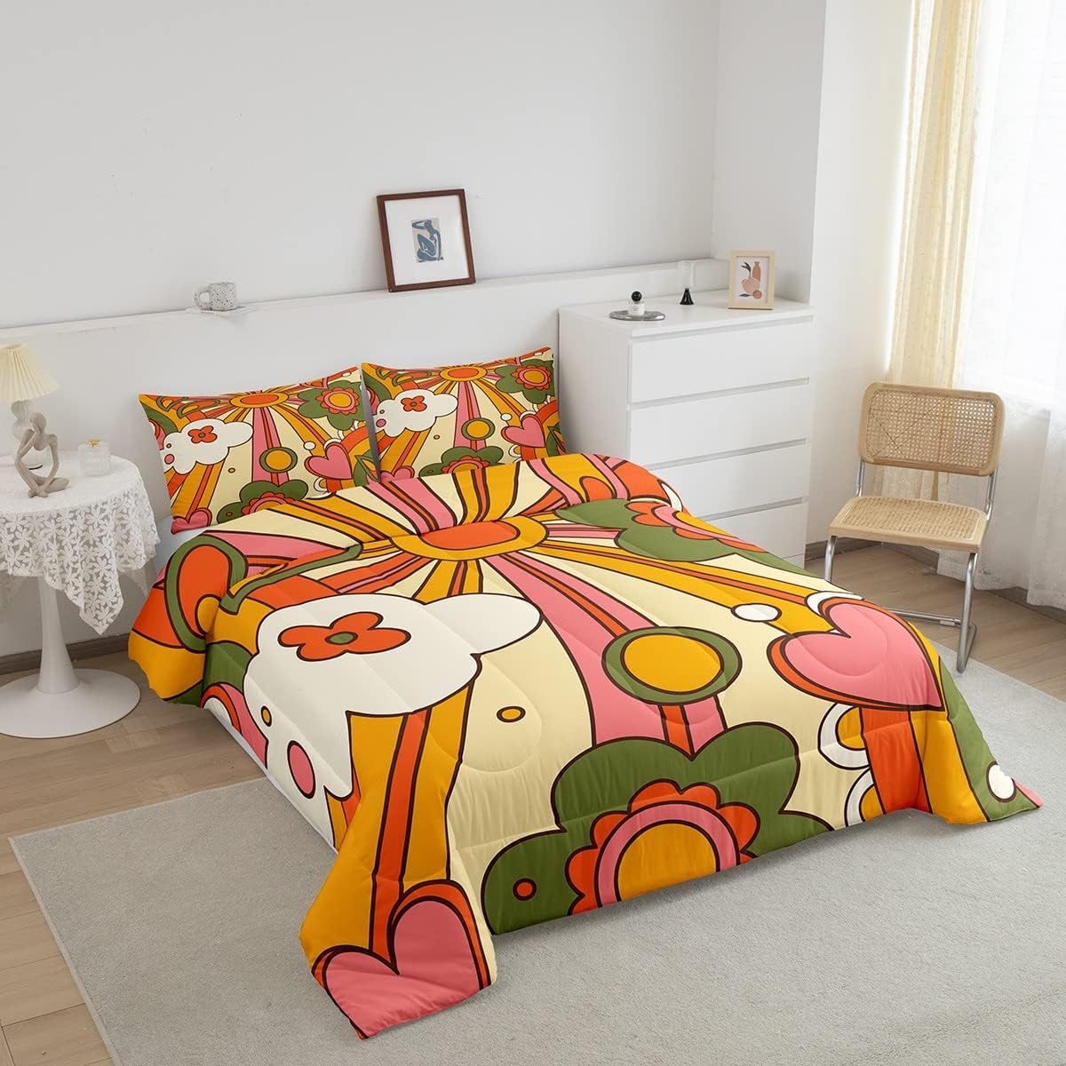 Erosebridal Vintage Boho Comforter Set Twin