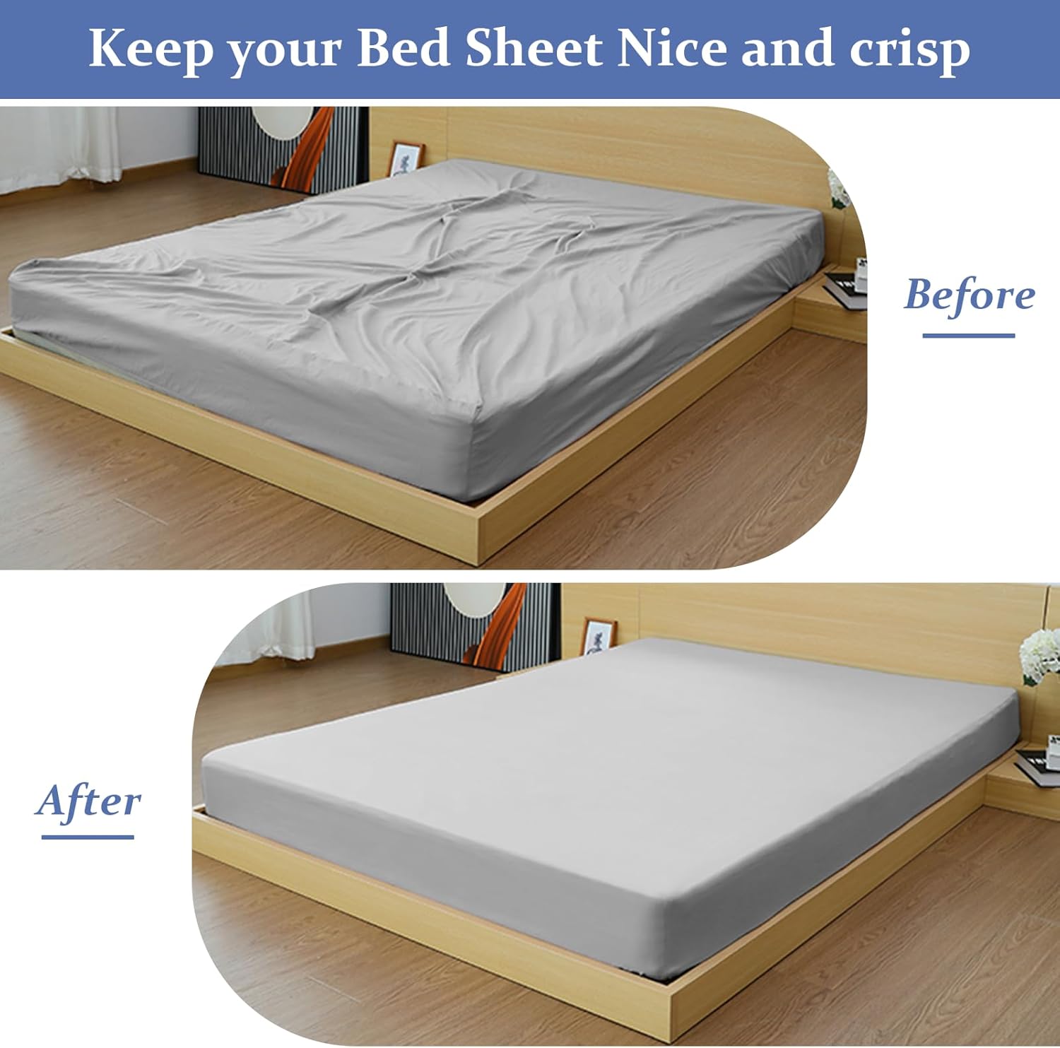 Tuyeabc Bed Sheet Straps 3 PCS Adjustable Crisscross Clips