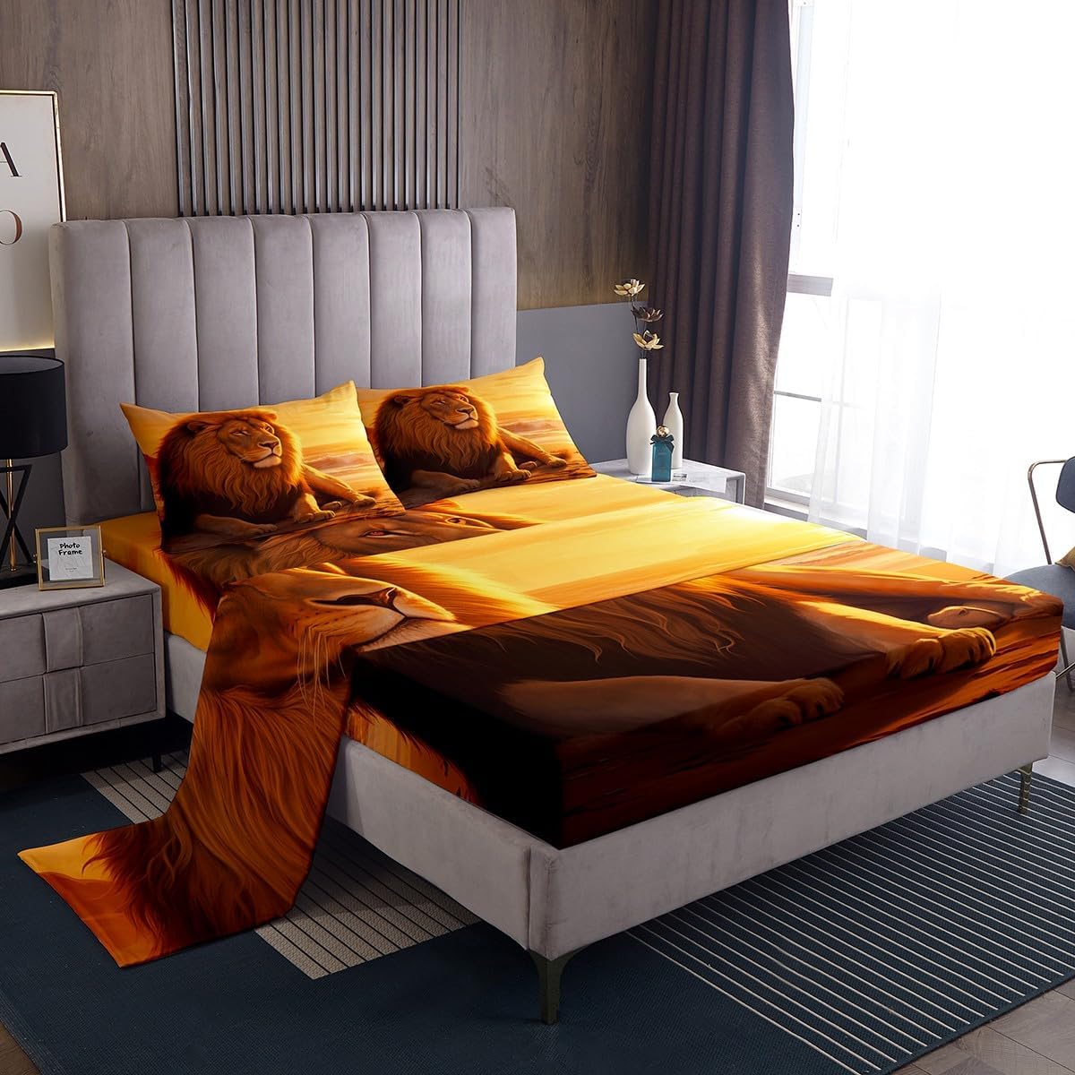 Feelyou 3D Lion Bedding Set for Kids Boy Girl