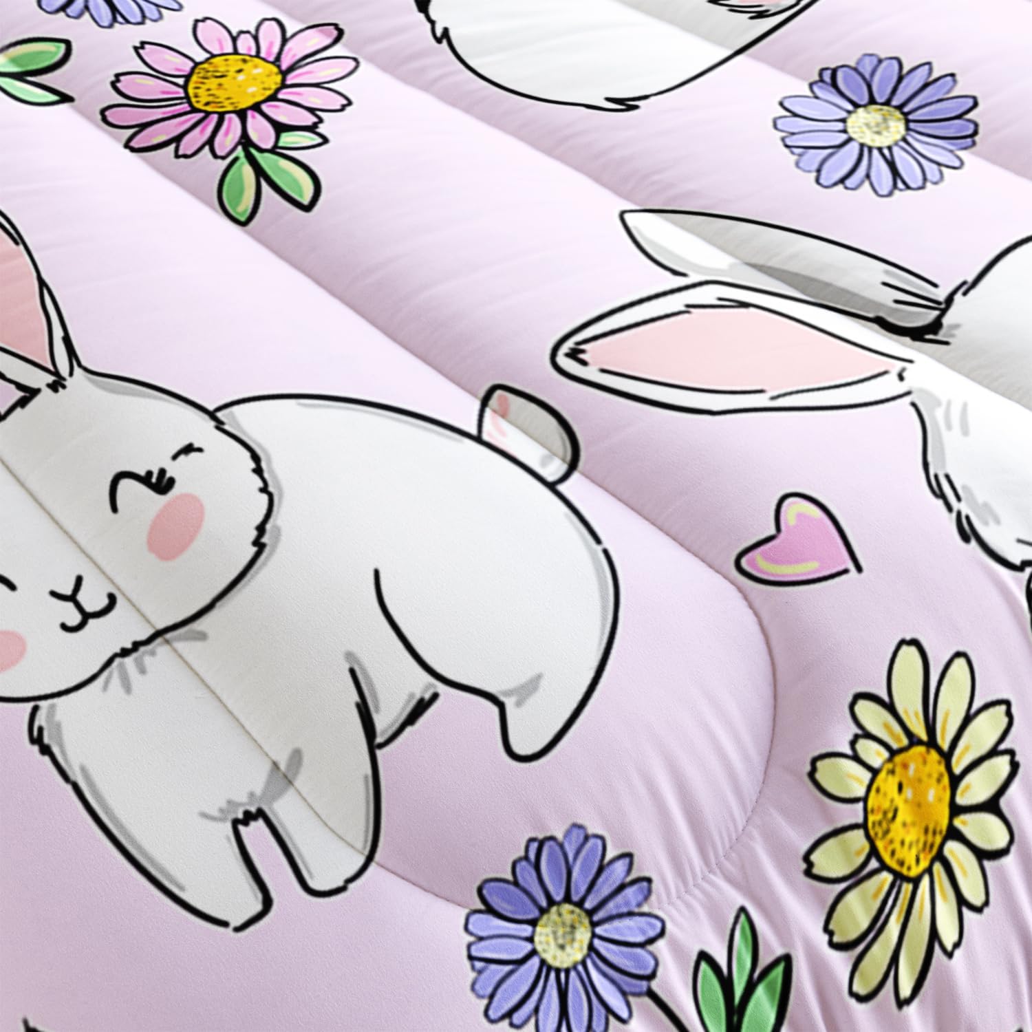 AILONEN Rabbit Comforter Set Twin Size