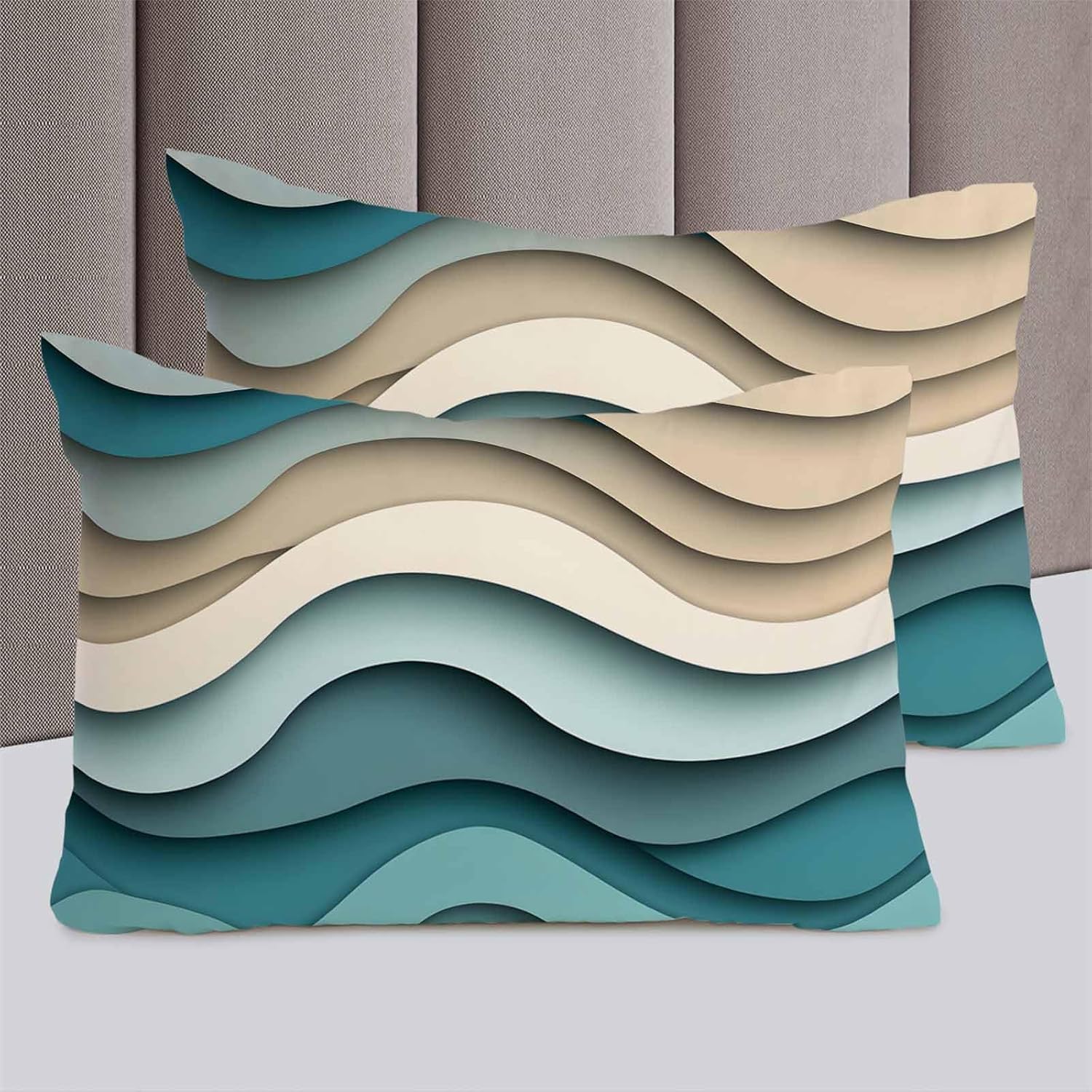 ZOE GARDEN Teal Brown Cal King Duvet Cover Set 1