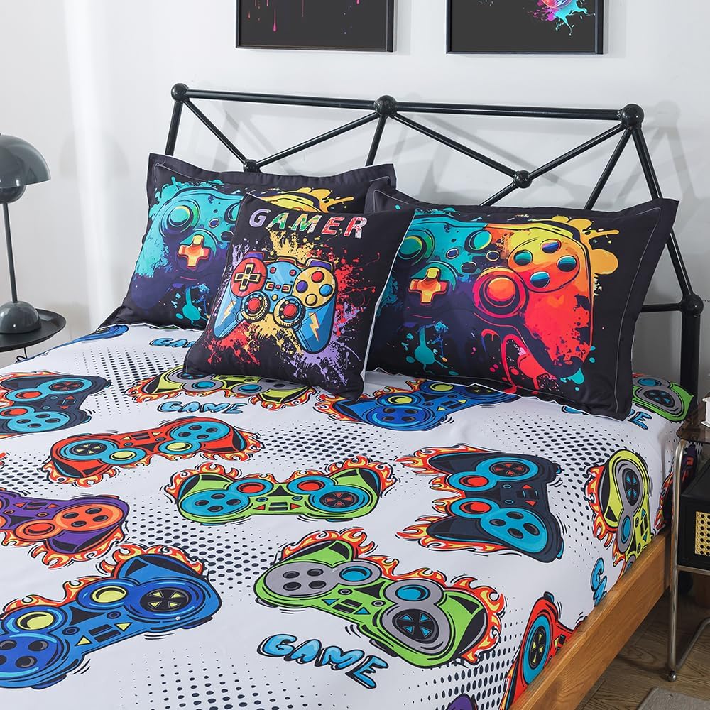 ADASMILE A S Gaming Comforter Set for Kids 6 Piece