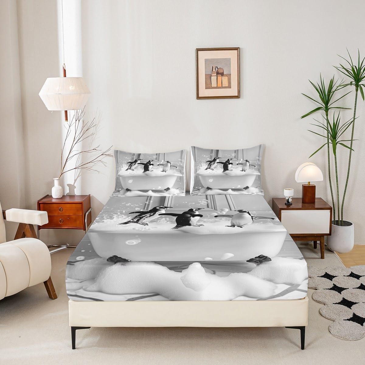 Manfei Cute Penguin Bedding Set Twin Size 1