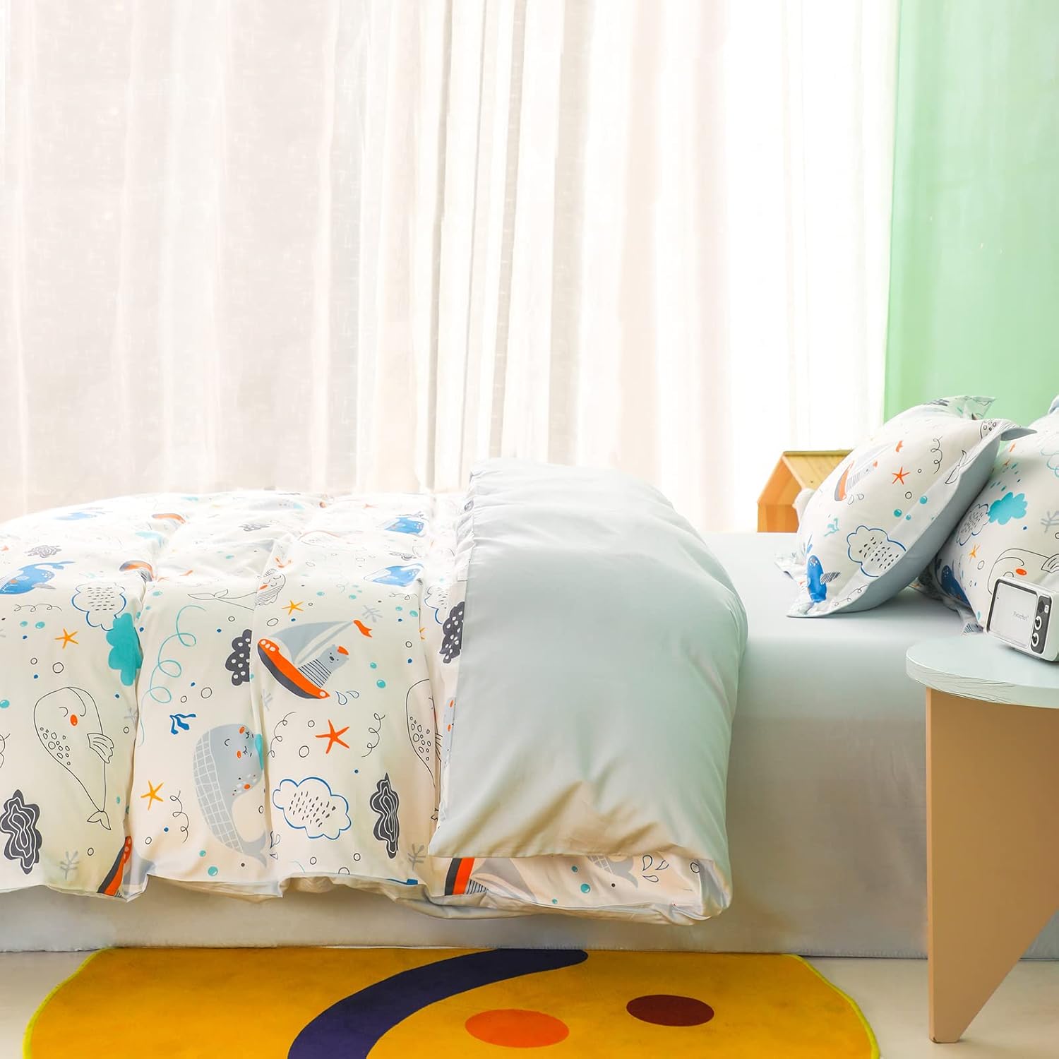 SimpleOpulence 3-Piece Organic Cotton Duvet Set with Zipper Closure