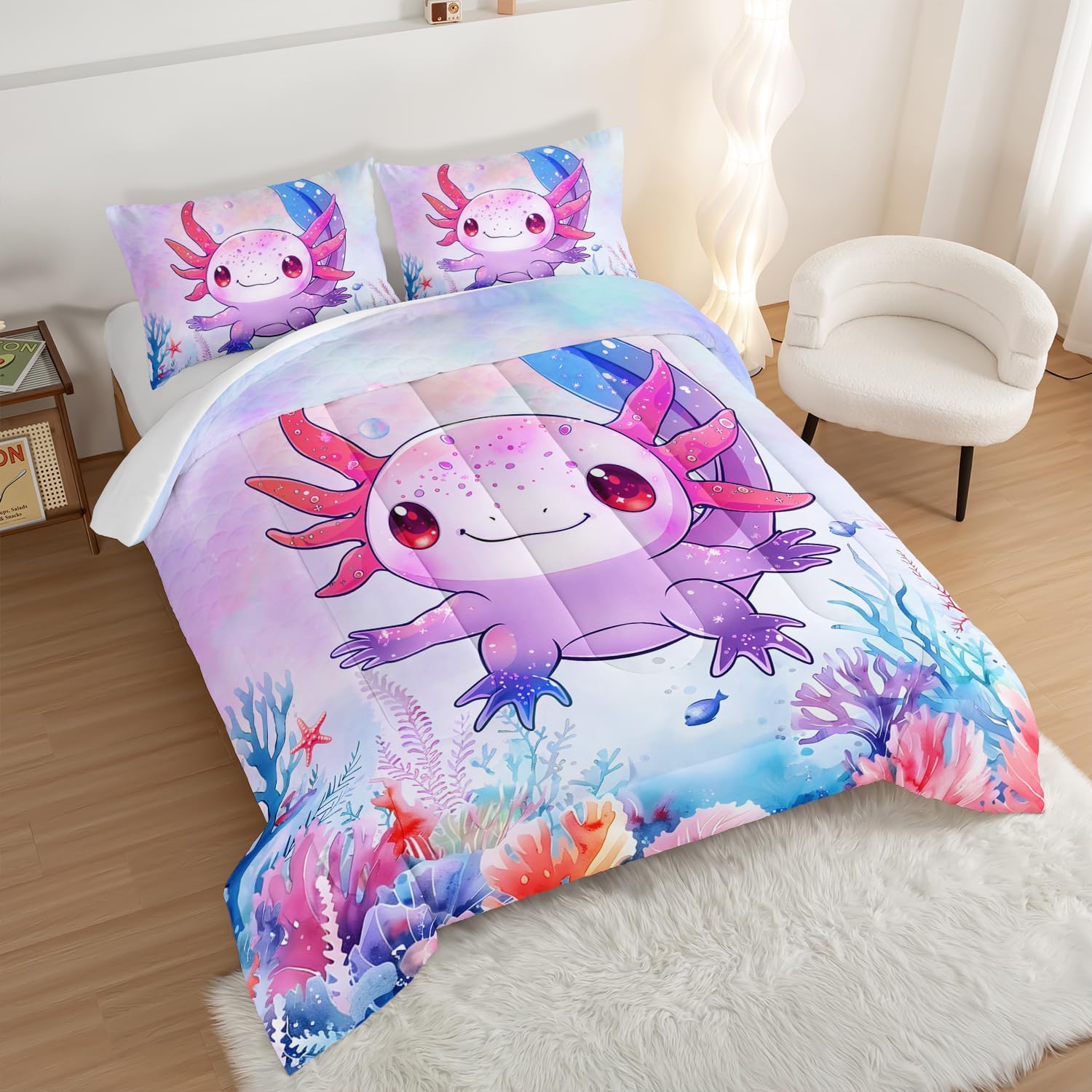 Cute Axolotl Bedding Set Twin Size