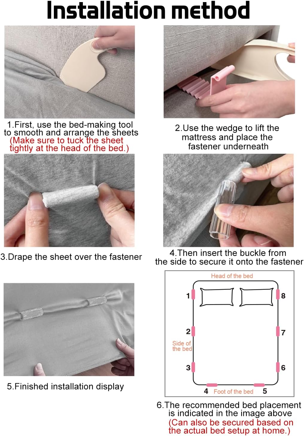 Fizzest Sheet Clips for 3 Beds 24 Straps and Clips Included