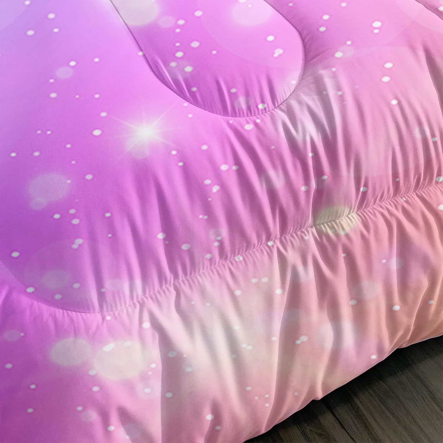QOOMO Rainbow Tie Dye Comforter Set for Kids 1