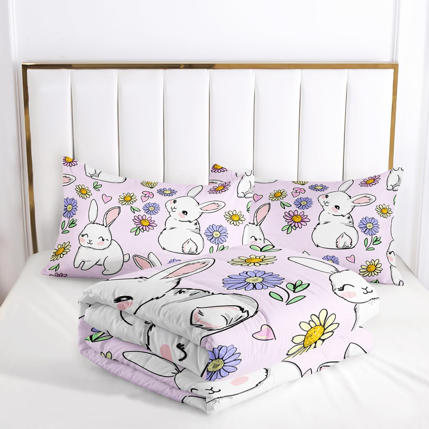AILONEN Rabbit Comforter Set Twin Size