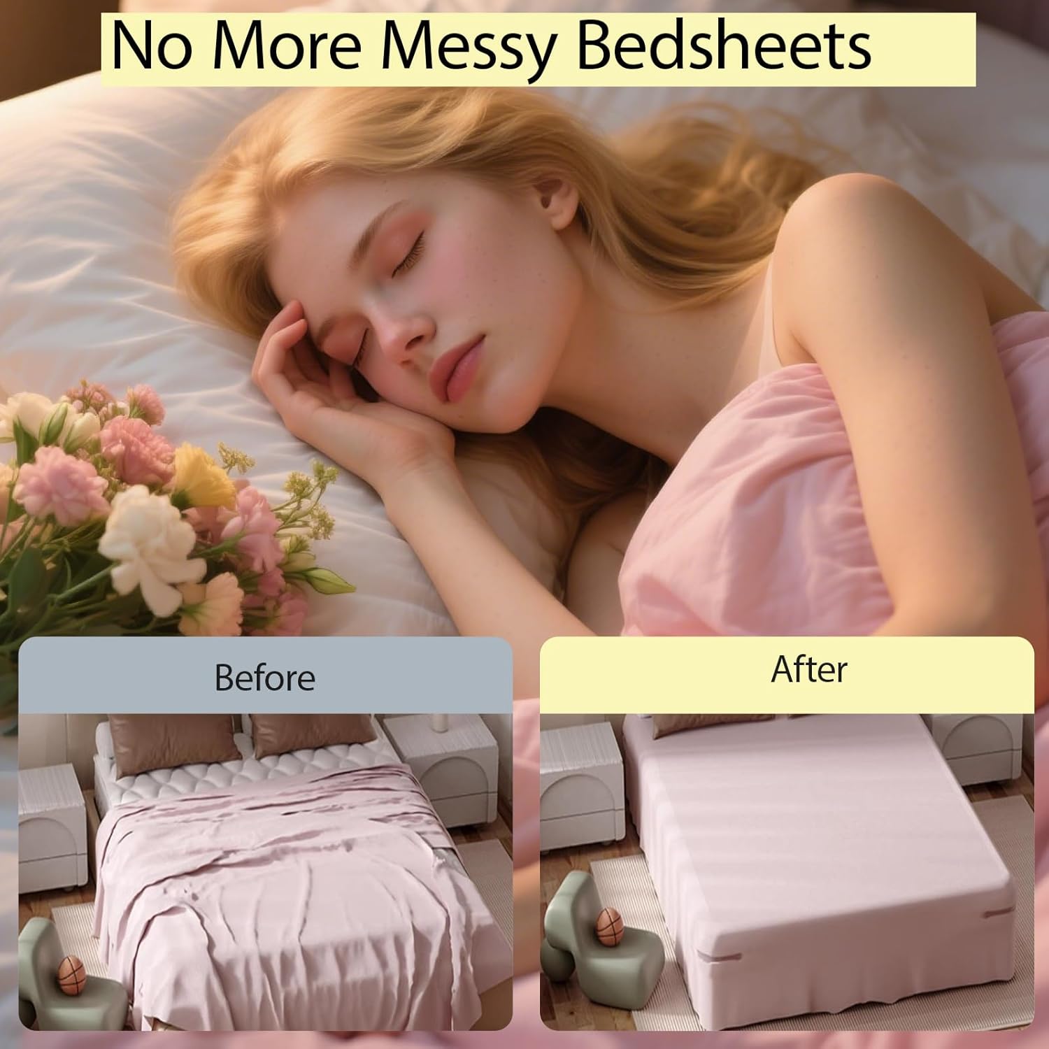 Veroral Bed Sheet Holder Lock Strips - 4 Pack White