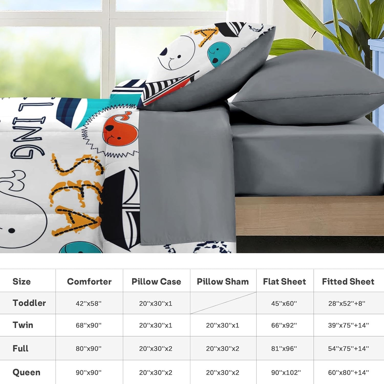 Nesker 7 Pcs Comforter Set Queen Size Nautical Theme