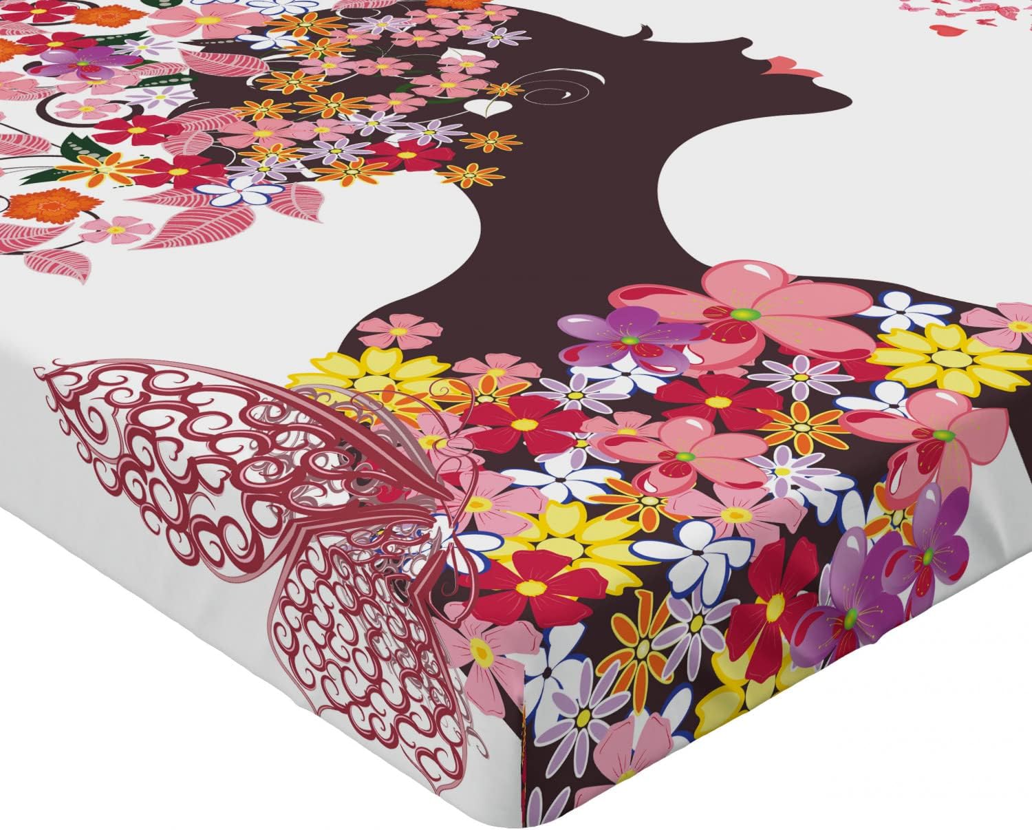 Ambesonne Butterflies Fitted Sheet Multicolor California King