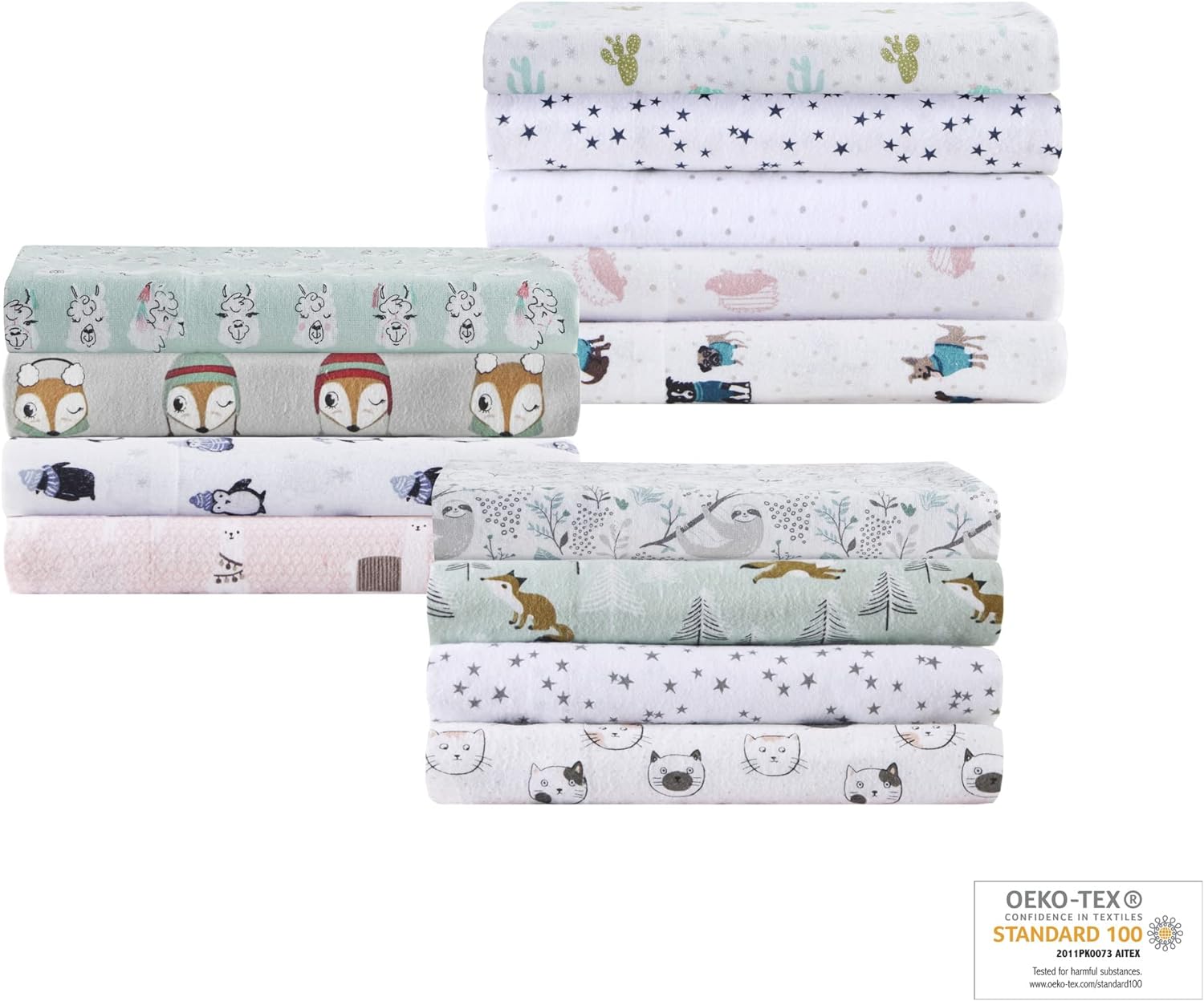 Intelligent Design Flannel Sheet Set with Animal Prints Twin XL 3 Piece