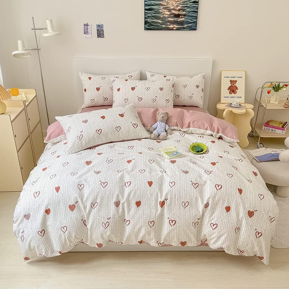 BlueBlue Heart Kids Duvet Cover Twin Set