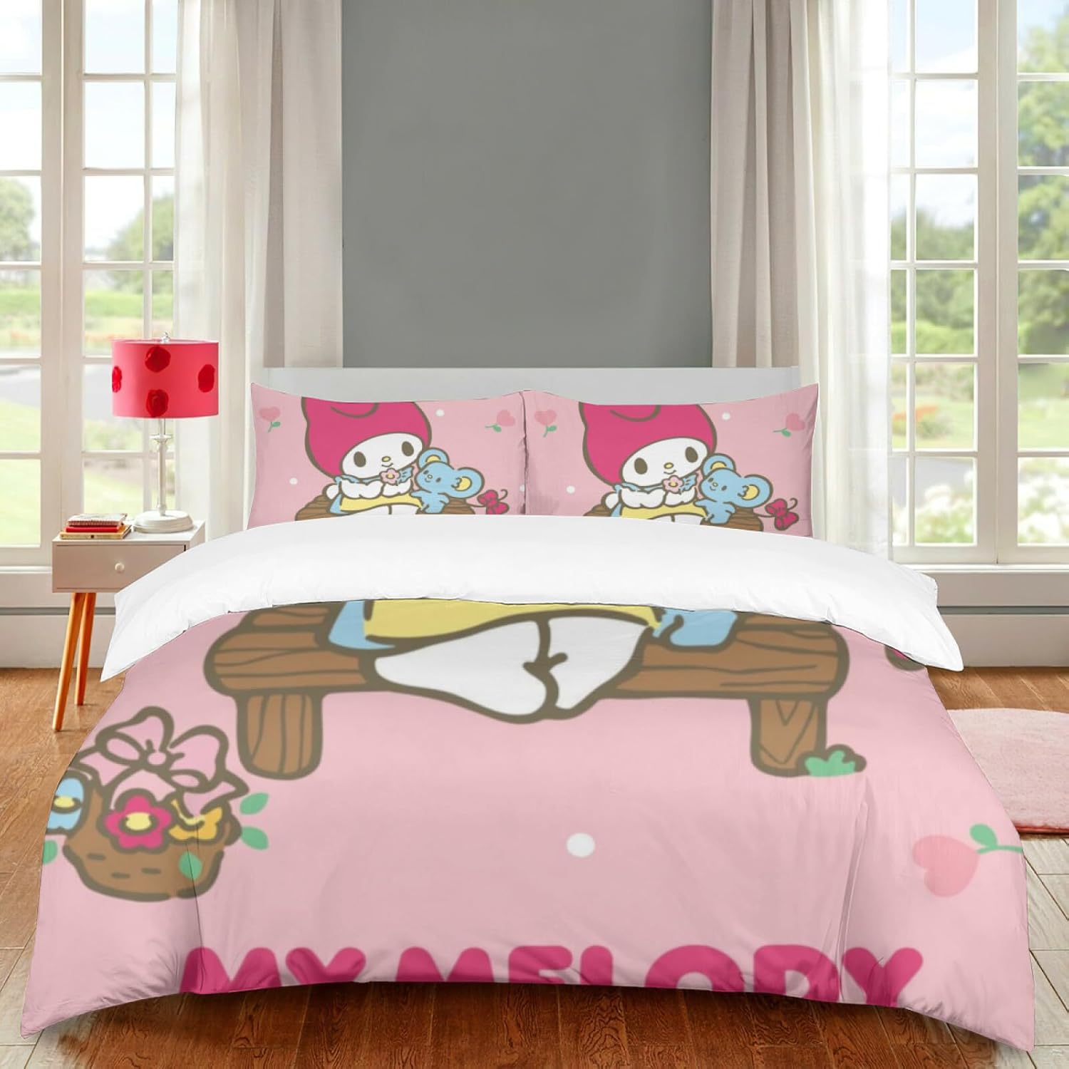 DIEZ Cute Bunny Comforter Set for Kids Queen Size