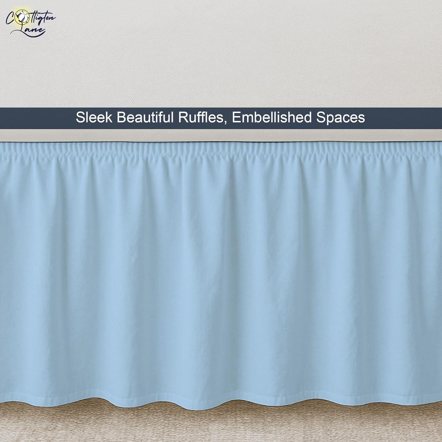 Cottington Lane Light Blue Daybed Skirt 14 Inch Drop Twin Size