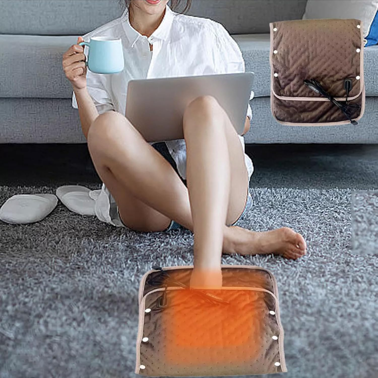 HURRISE USB Heated Blanket with 3 Temperature Settings