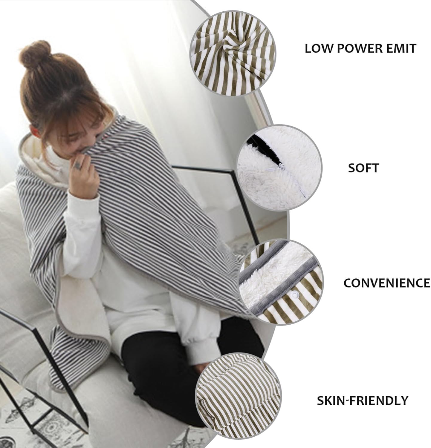 FOMIYES 1pc Electric Heated Blanket