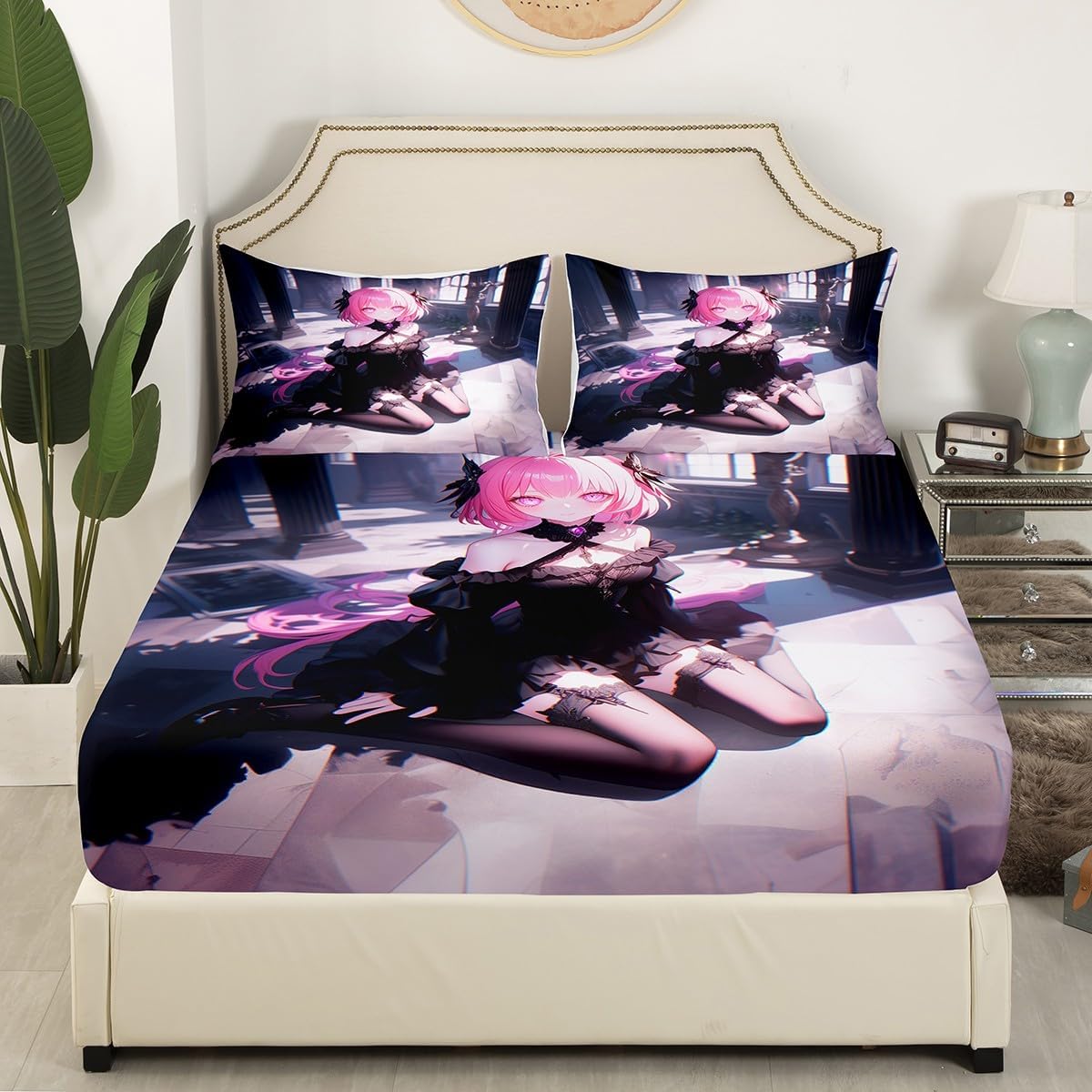Manfei Kawaii Princess Twin Fitted Sheet Set