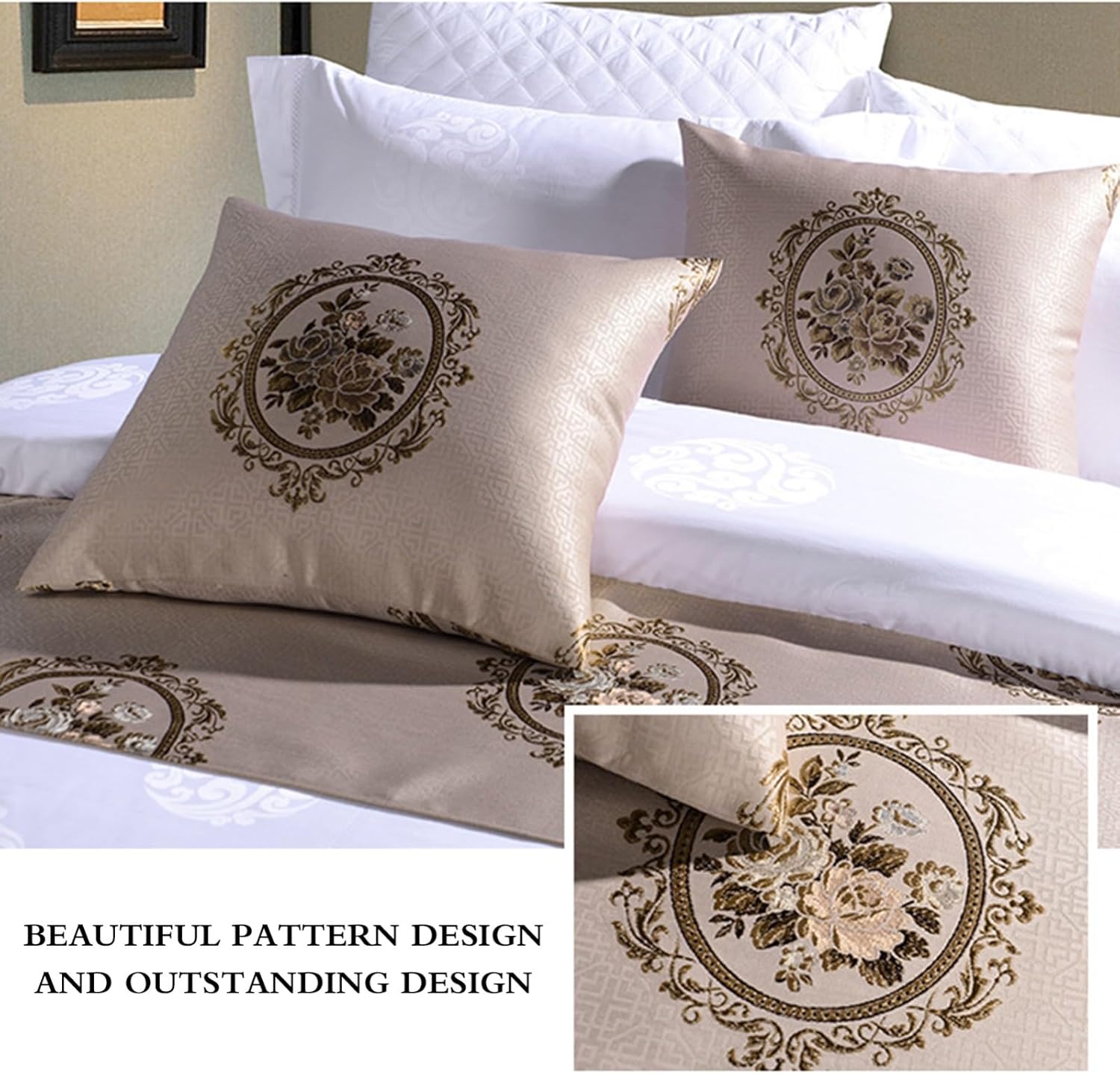 Caimcie Textured Bed Runner Scarf for Hotel Bedroom Wedding Room