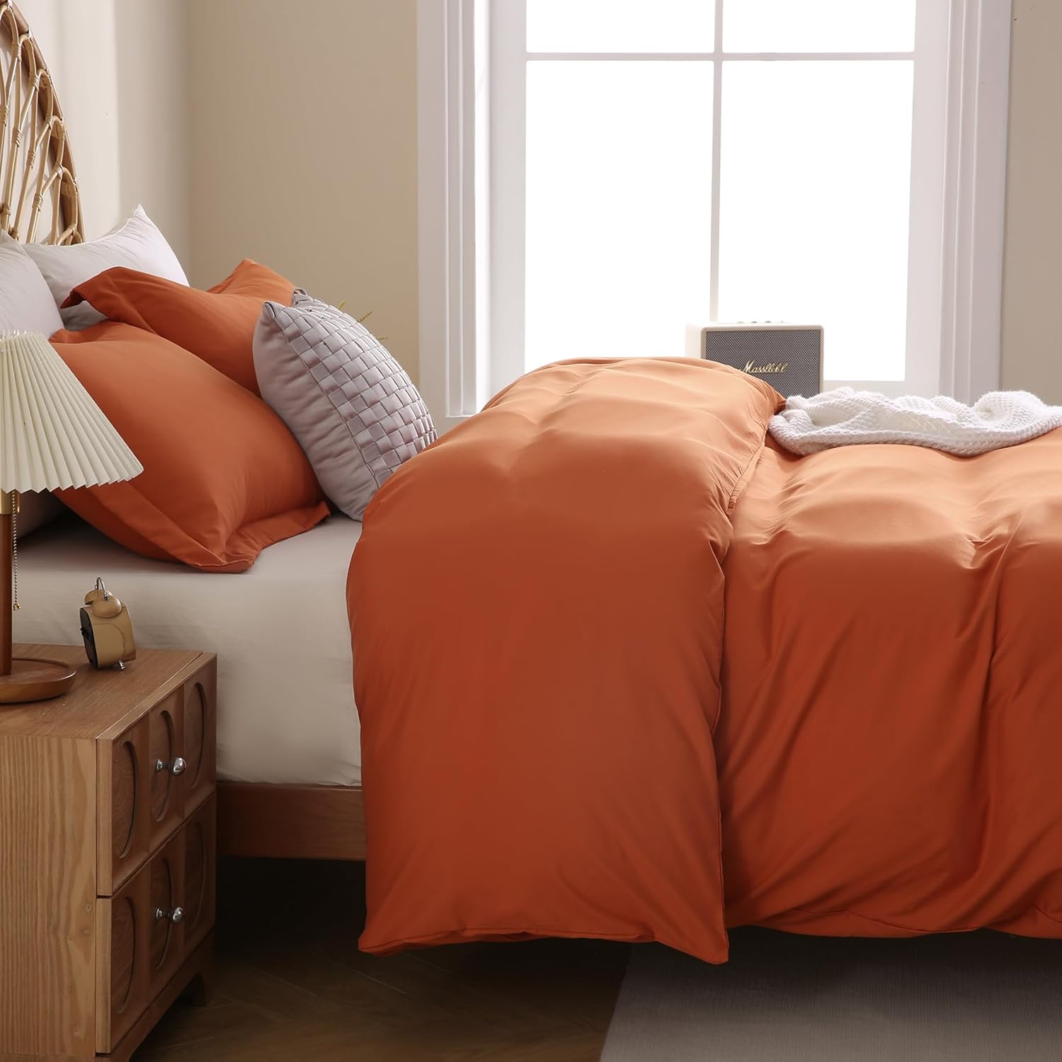 JSD Burnt Orange Duvet Cover Set Twin Size 2 Piece