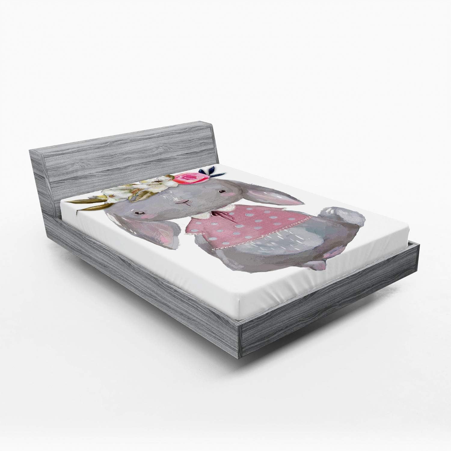 Ambesonne Flower Fitted Sheet - California King