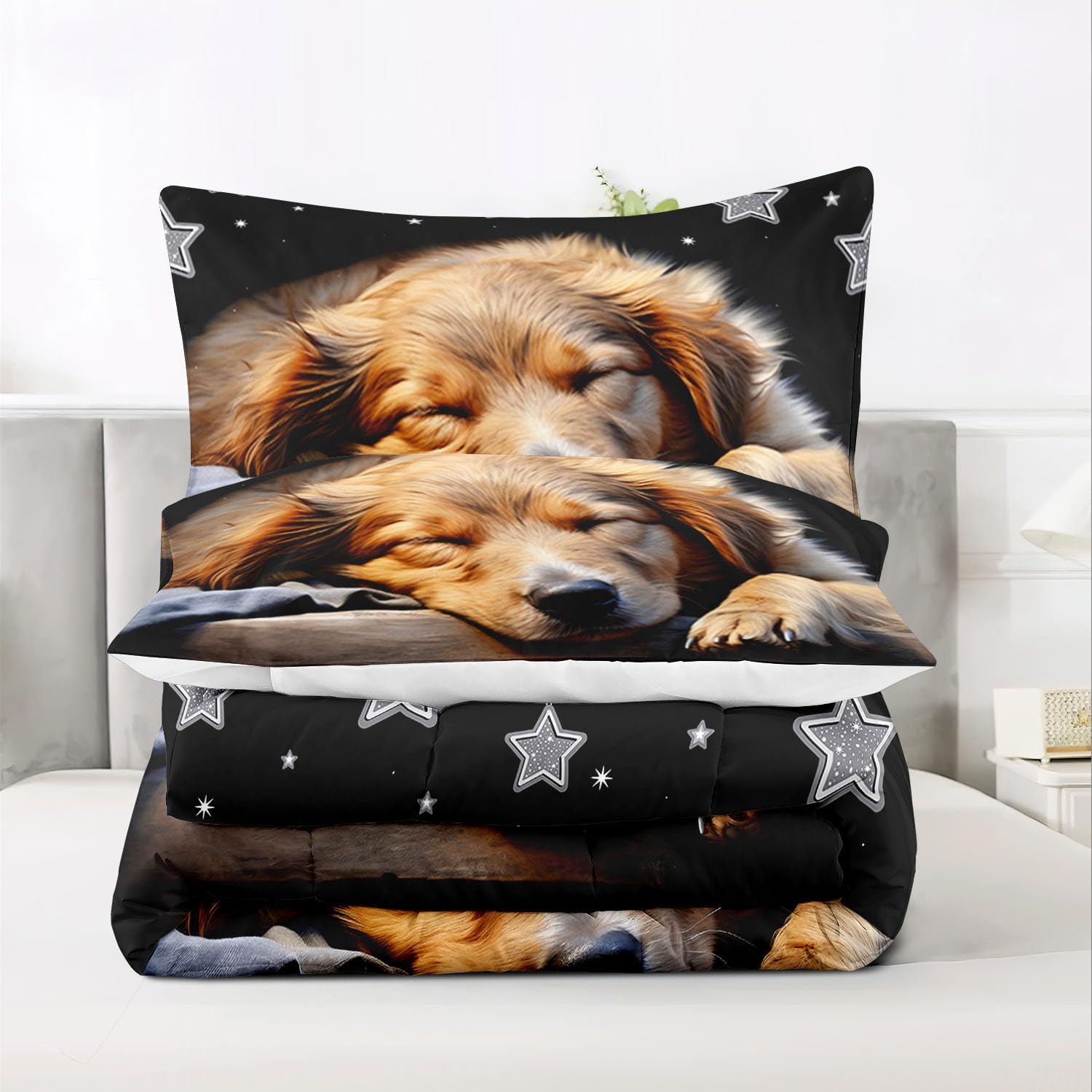 Raphus Cucullatus Dog Print Comforter Set Twin