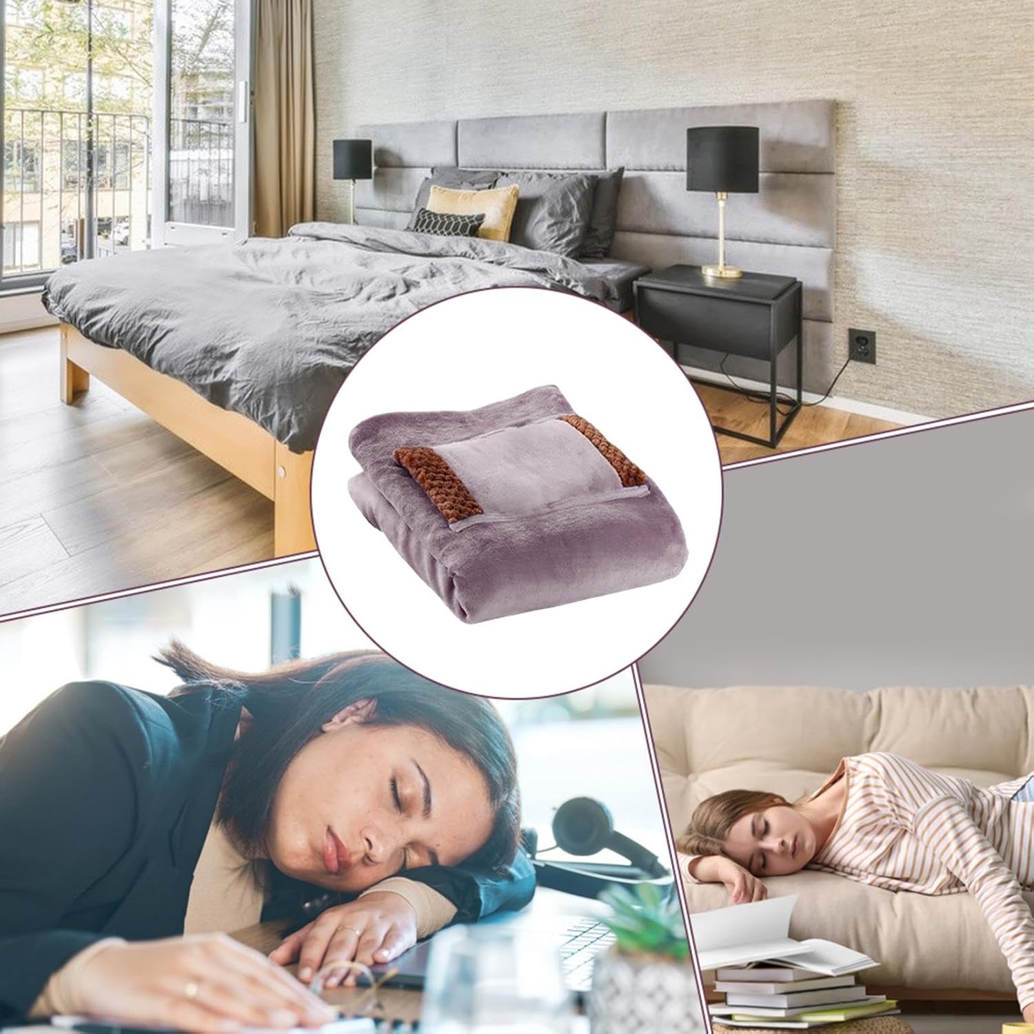 USB Rechargeable Electric Throw Blanket with Temperature Control