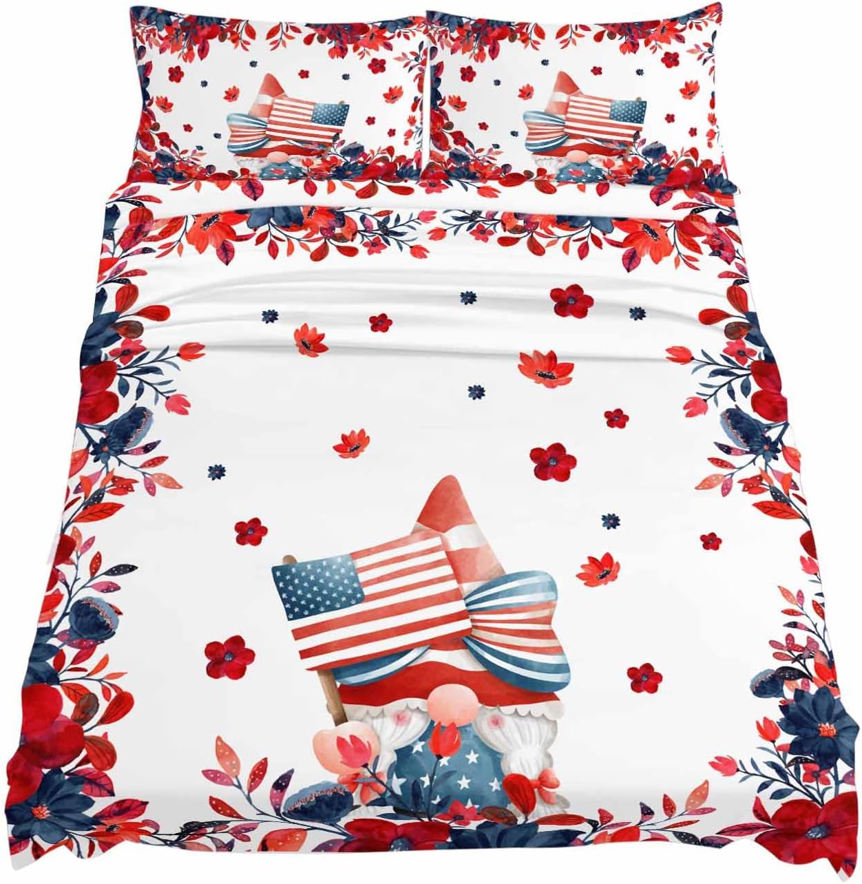Boanket 4th of July Gnomes Cal King Sheet Set 4 Piece