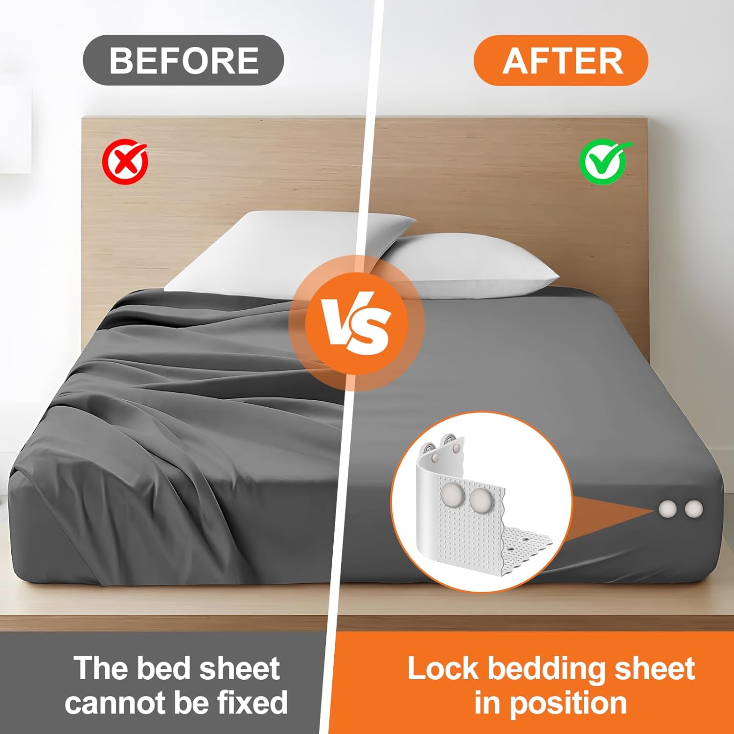 4 Pack Bed Sheet Holders with Lock Clips