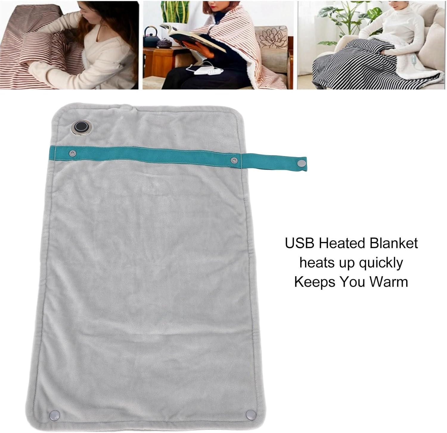 USB Heated Blanket with Temperature Control - Silver