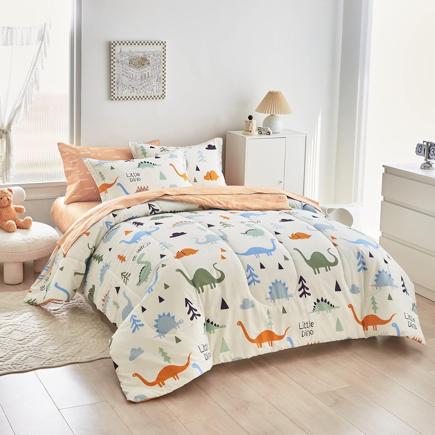 Joyreap Dinosaur Reversible Bed in a Bag Set Queen Size