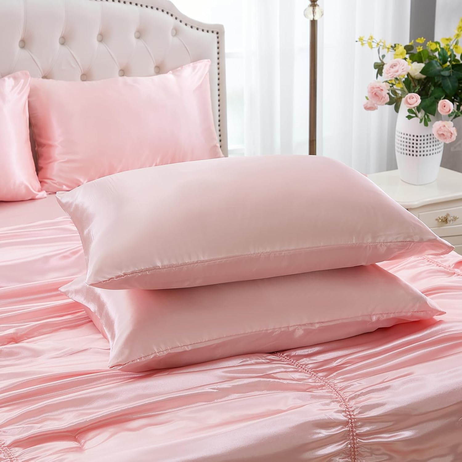 Bedorm 9 Pc Full Size Satin Comforter Set