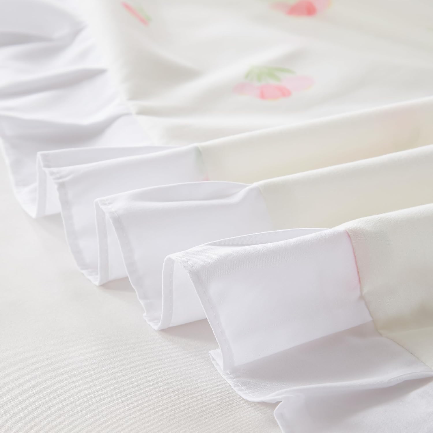 White Ruffle Duvet Cover Queen Size Set