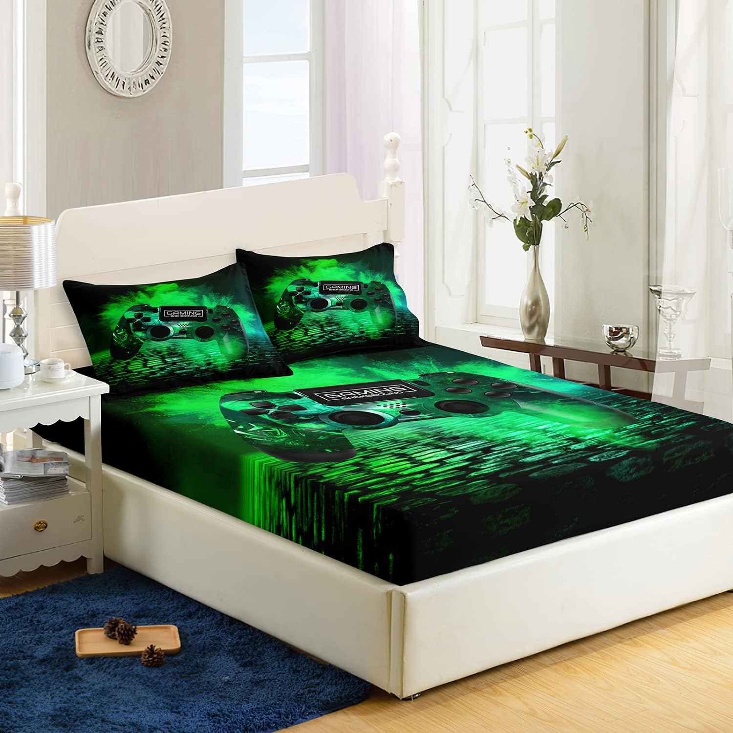 AILONEN Gamer Fitted Sheet Set Twin XL Size