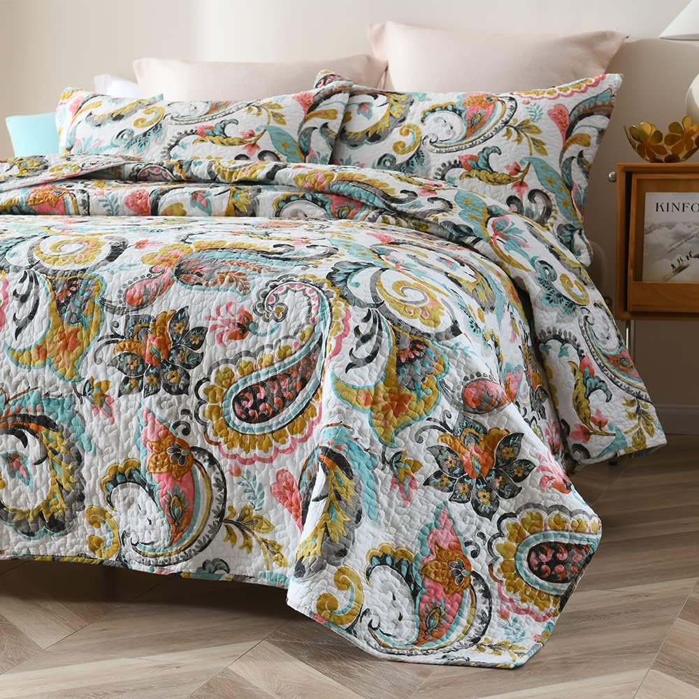 VISIMISI Cotton Reversible Quilt Set King Size