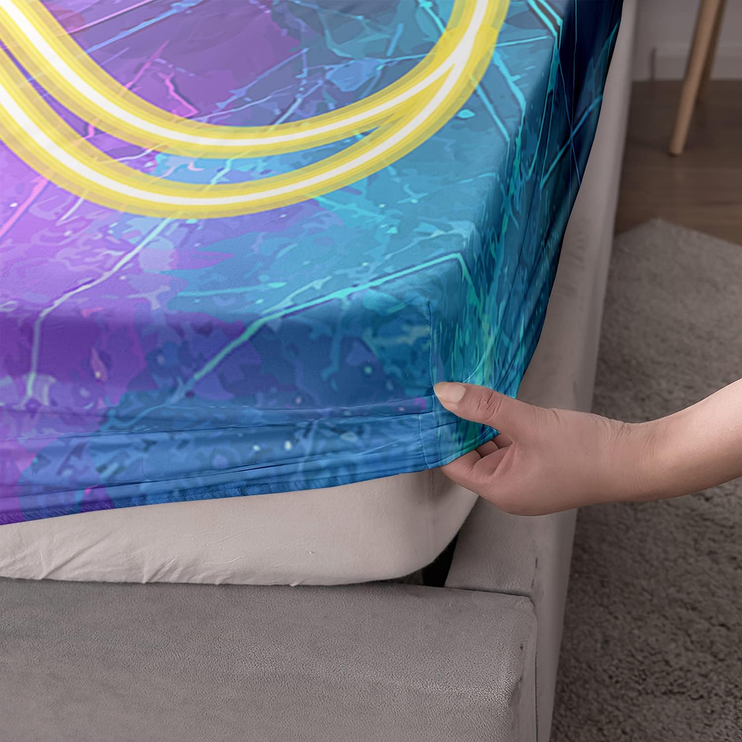 AILONEN Gamer Fitted Sheet Set Twin XL for Kids