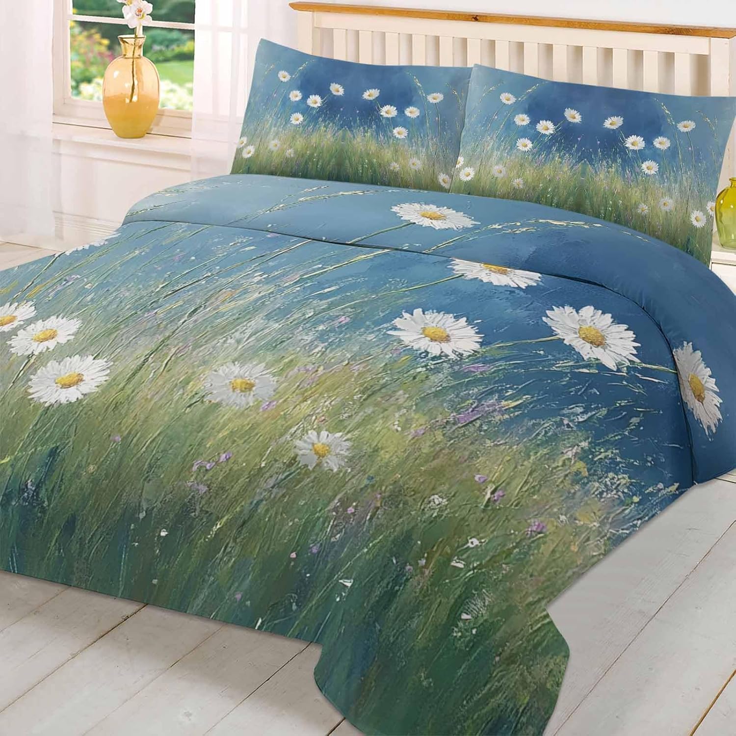 Boanket 3 Piece Queen Size Floral Duvet Cover Set