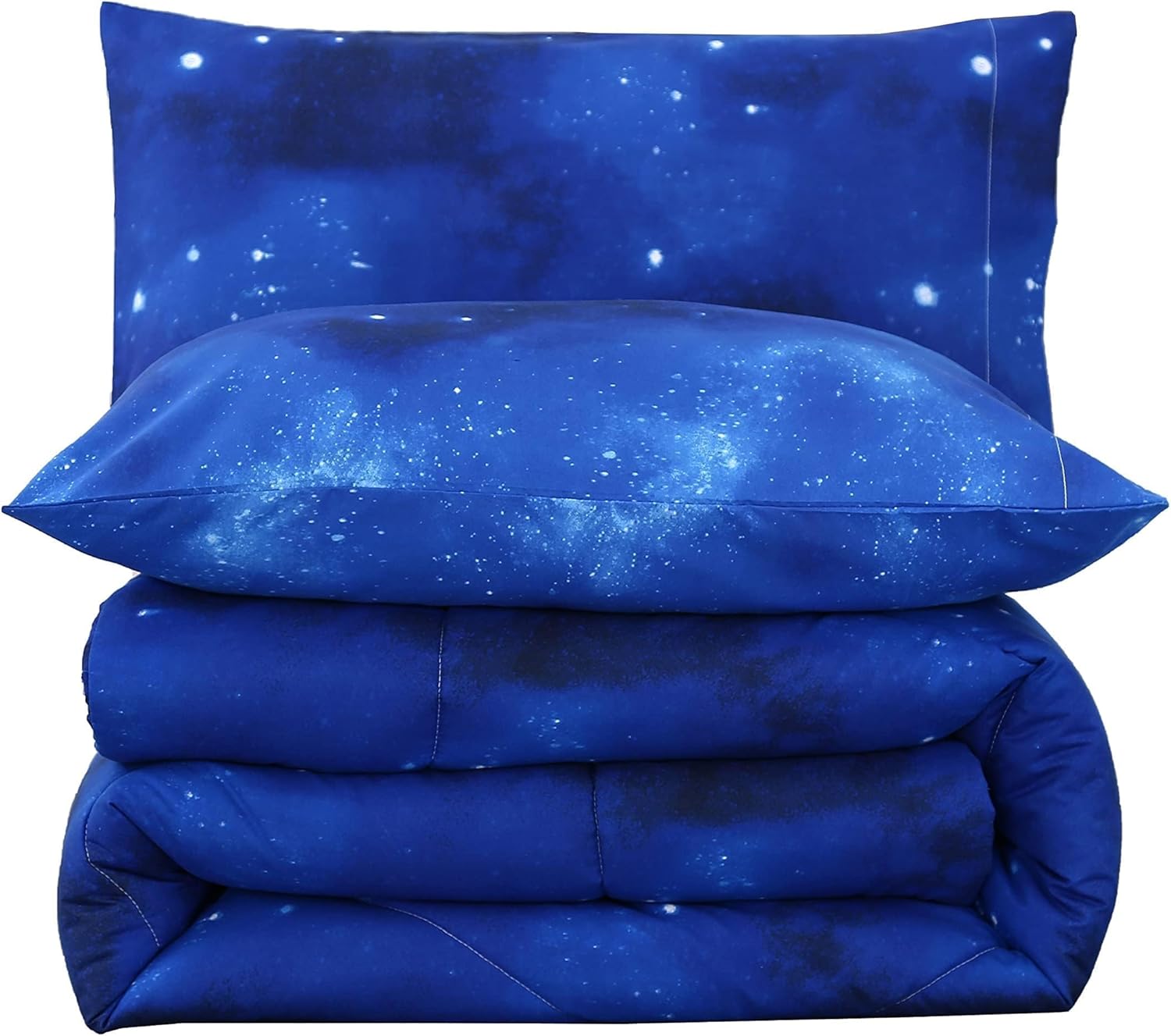 SDIII 3PCS Blue Galaxy Comforter Set Twin
