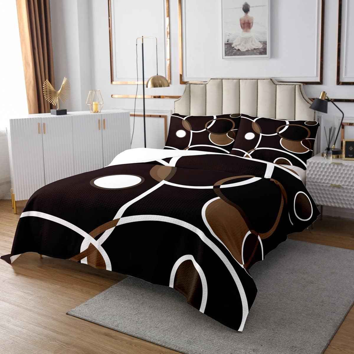 Erosebridal Modern Geometric Bedspread Set