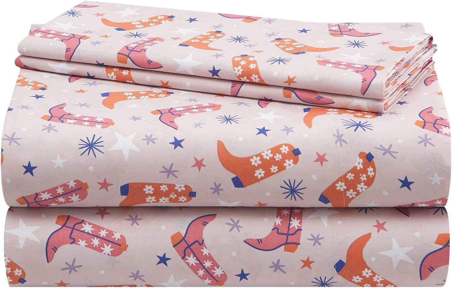 Urban Lifestyle 3 Piece Twin Sheet Set with Cowboy Boots Design
