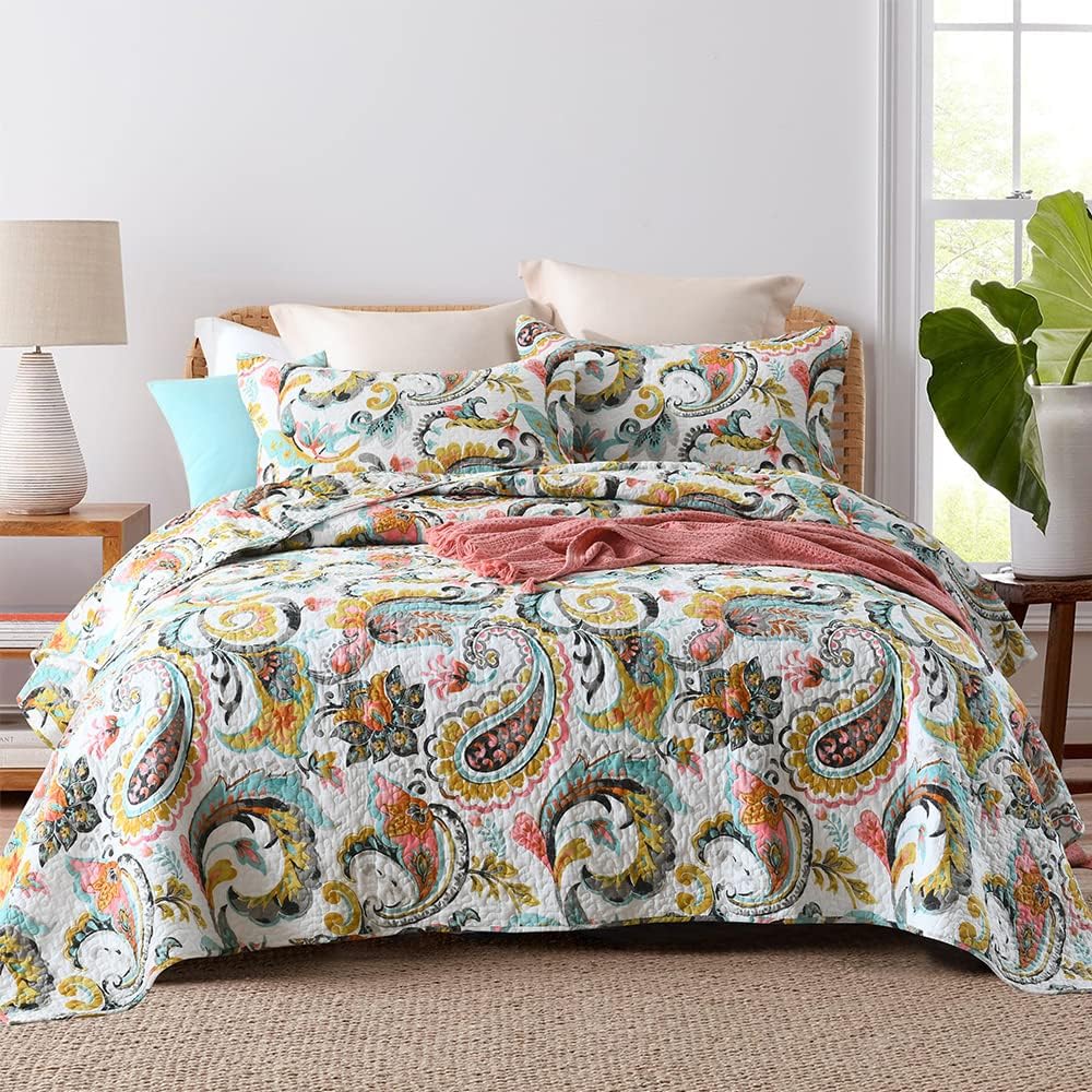 VISIMISI Cotton Reversible Quilt Set King Size