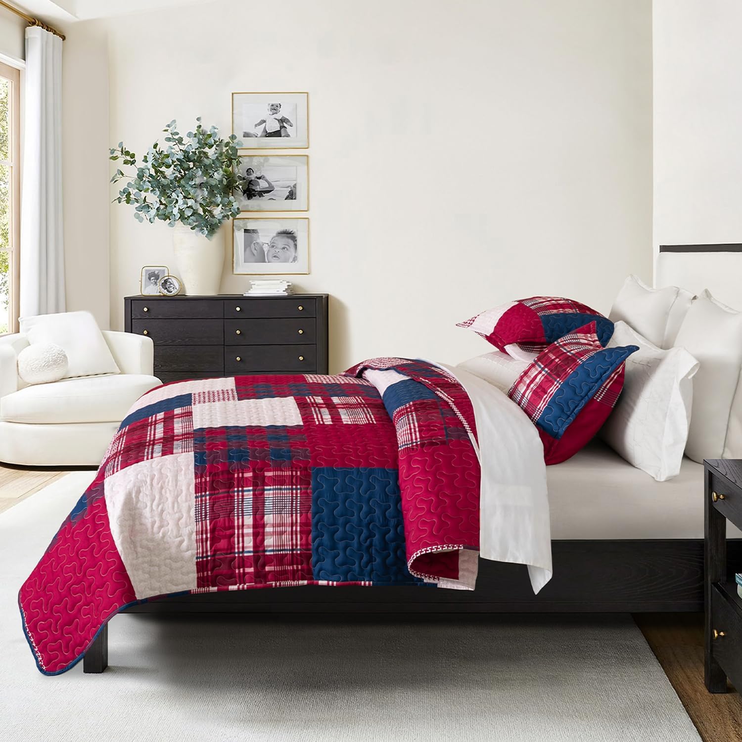 DURLENGEN Boho Quilt Set King 3Pcs