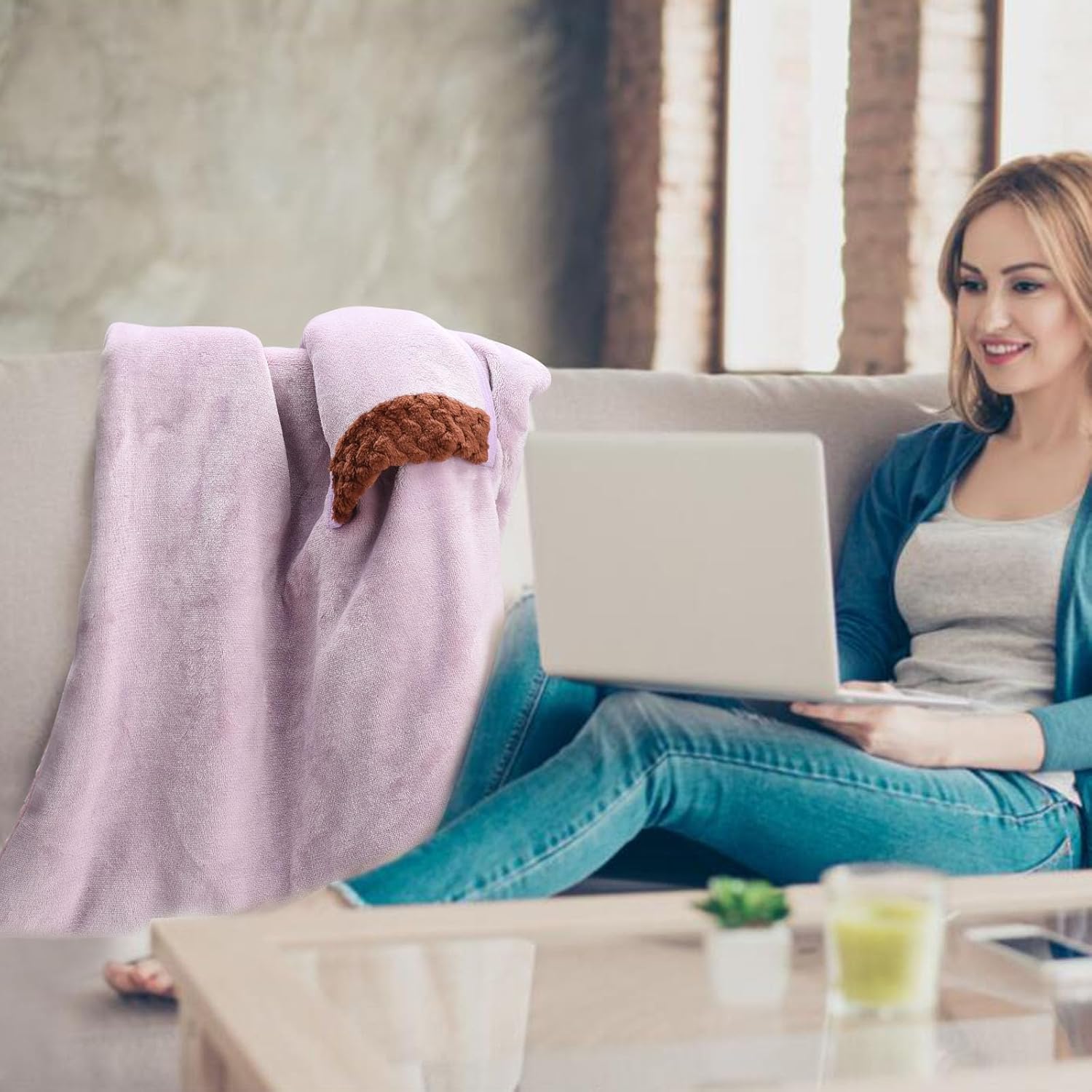 TREETDOBV Heated Flannel Blanket with USB Charging and Warm Pillow Design