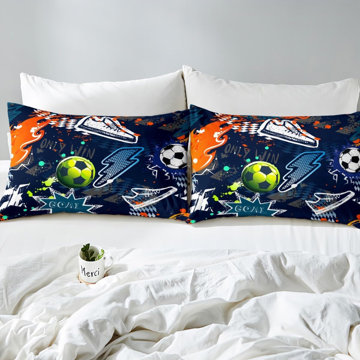 Erosebridal Boys Football Bed Sheet Set Twin Size