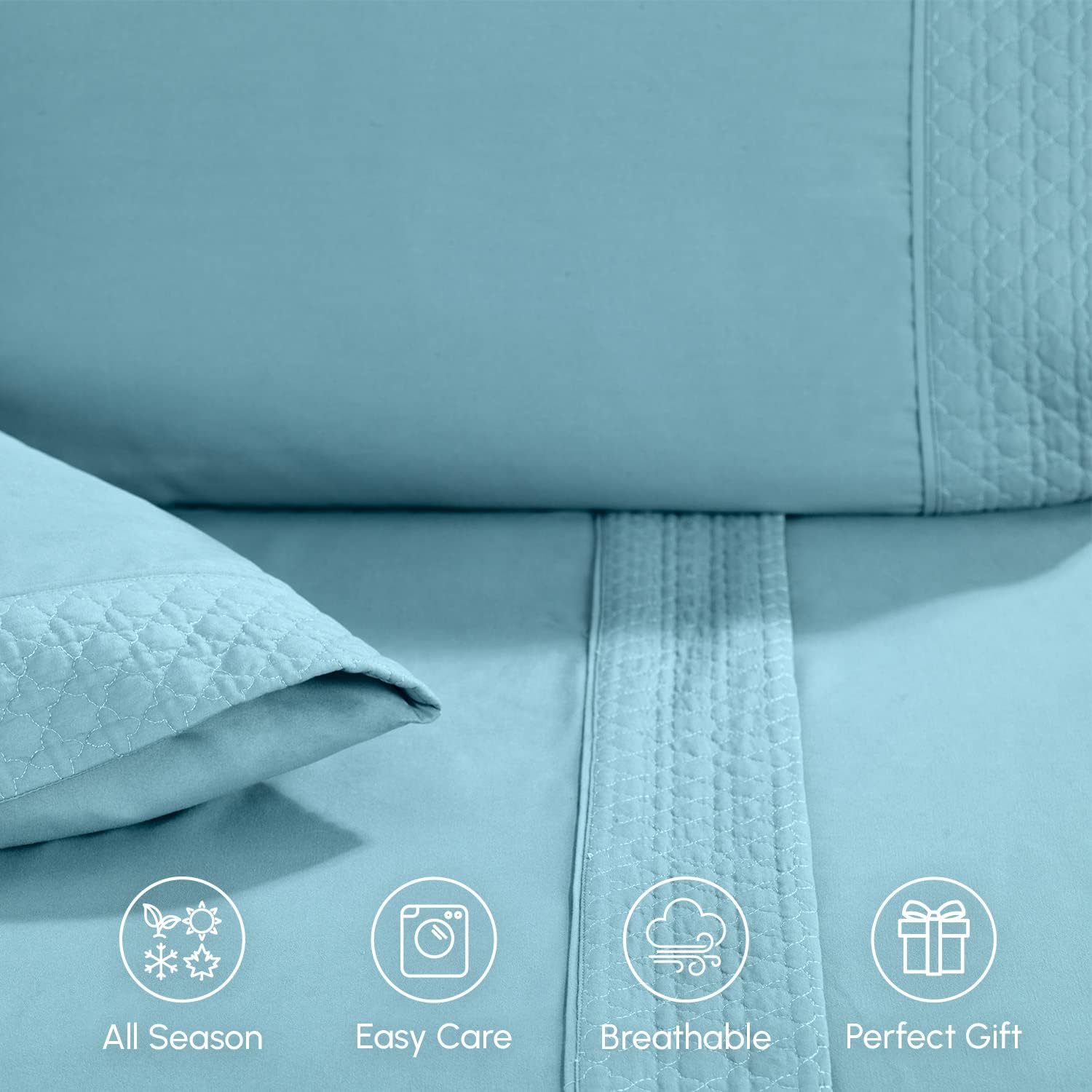 Elegant Comfort 4-Piece Quilted Bed Sheet Set
